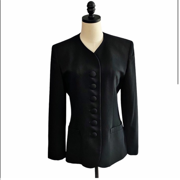 Christian Dior Black Wool Blazer SZ 6 - Picture 2 of 8